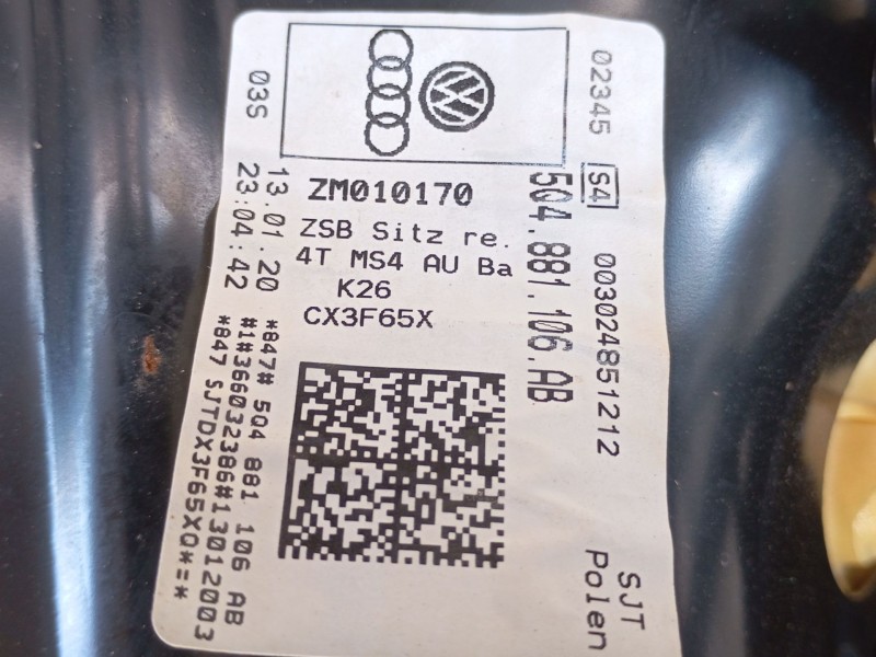 Recambio de asiento delantero derecho para seat leon (5f1) 2.0 tdi referencia OEM IAM  5Q4881106AB 