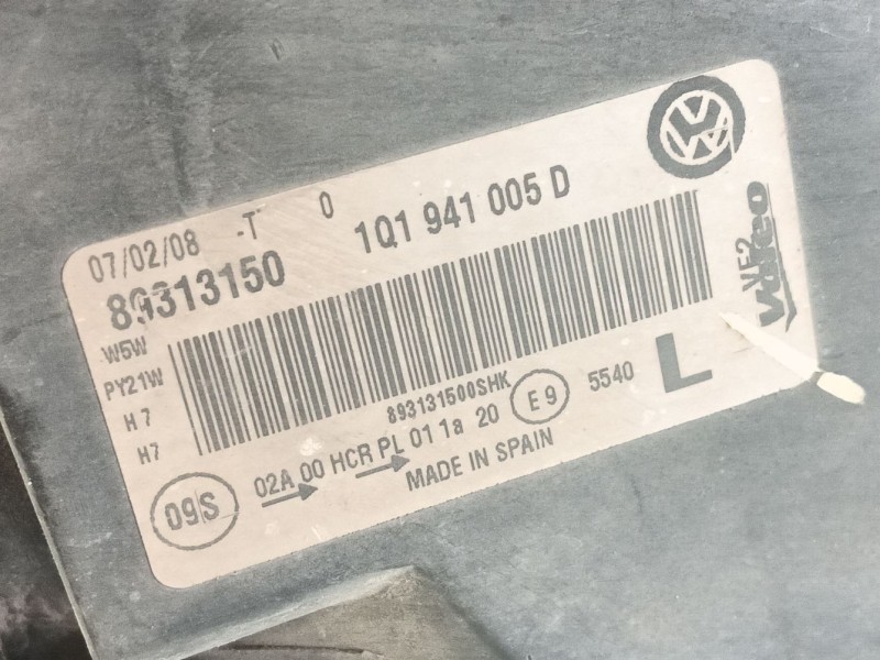 Recambio de faro izquierdo para volkswagen eos (1f7, 1f8) 2.0 tdi referencia OEM IAM 1Q1941005D  