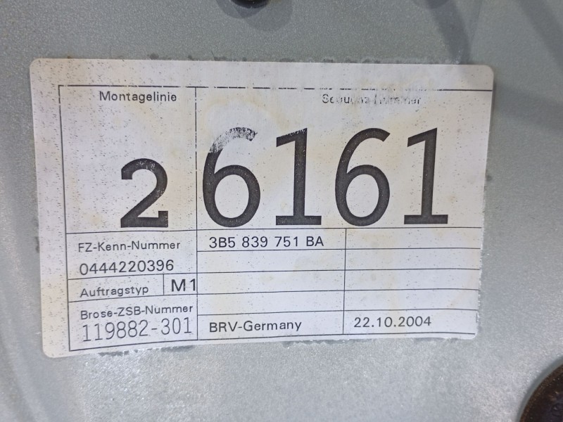 Recambio de puerta trasera izquierda para volkswagen passat b5 (3b2) 1.9 tdi referencia OEM IAM 3B5833051AB  