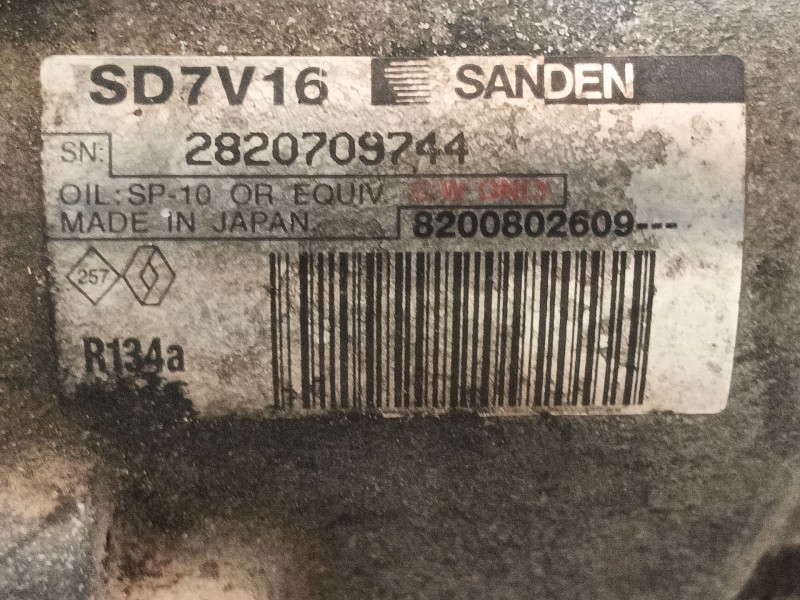 Recambio de compresor aire acondicionado para dacia logan ambiance referencia OEM IAM 6001549991  