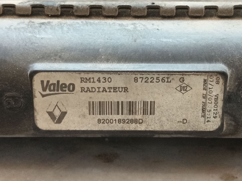 Recambio de radiador agua para dacia logan ambiance referencia OEM IAM 8200189288 872256LG 