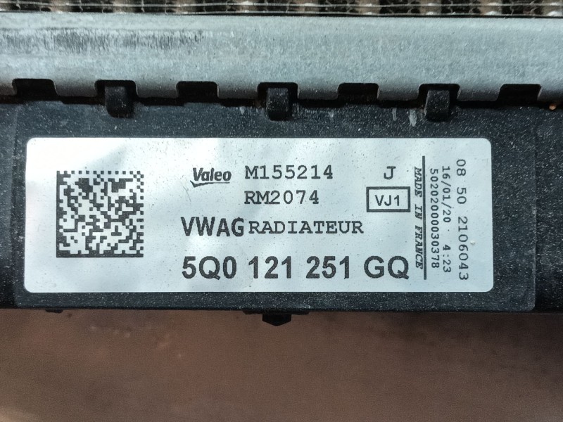 Recambio de radiador agua para seat leon (5f1) 2.0 tdi referencia OEM IAM 5Q0121251GQ M155214 