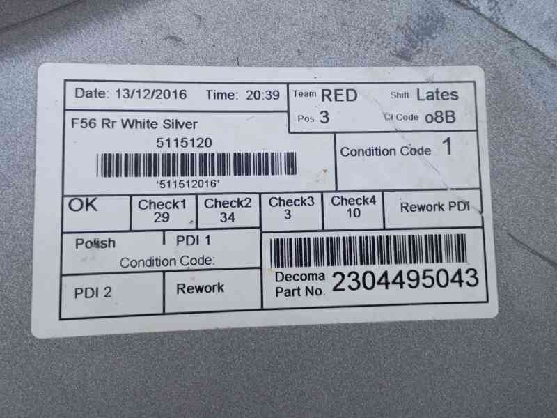 Recambio de paragolpes trasero para mini mini (f56) cooper d referencia OEM IAM  2304495043 