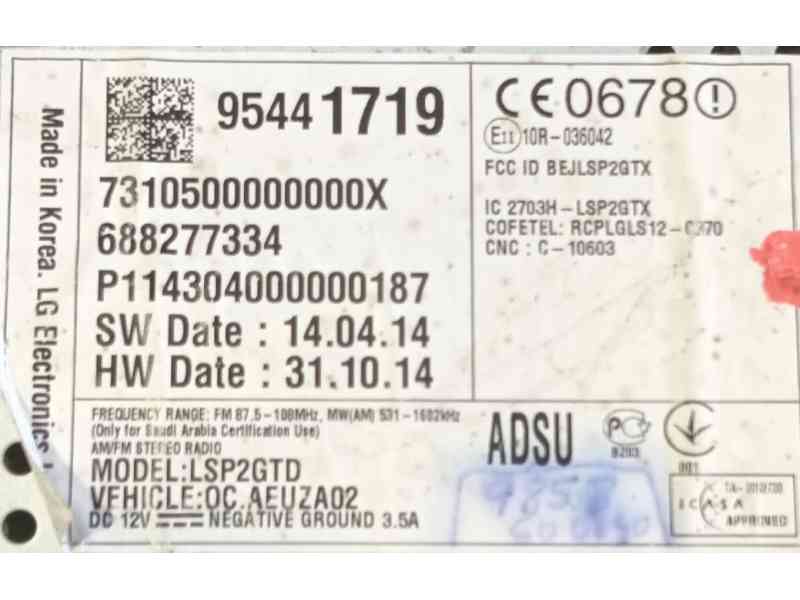 Recambio de sistema audio / radio cd para opel corsa e (x15) 1.4 (08, 68) referencia OEM IAM   
