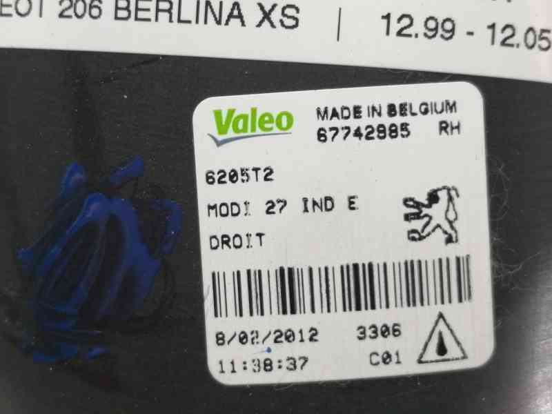 Recambio de faro antiniebla derecho para peugeot 206 berlina xs referencia OEM IAM 6205T2  