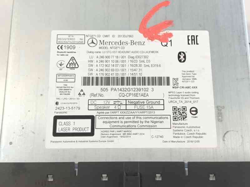 Recambio de sistema audio / radio cd para mercedes-benz clase gla (x156) gla 220 d (156.903) referencia OEM IAM  2013DJ7663 