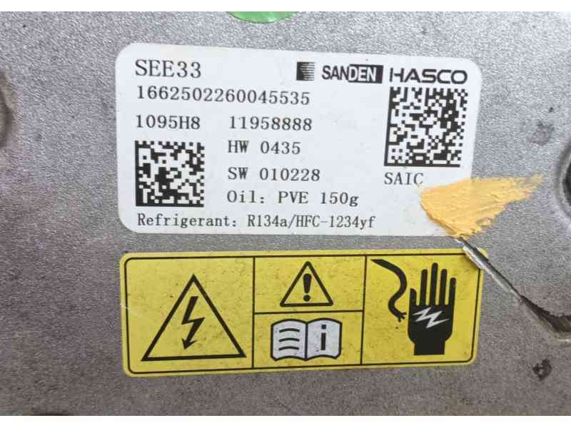 Recambio de compresor aire acondicionado para mg zs hybrid+ 1.5 referencia OEM IAM   