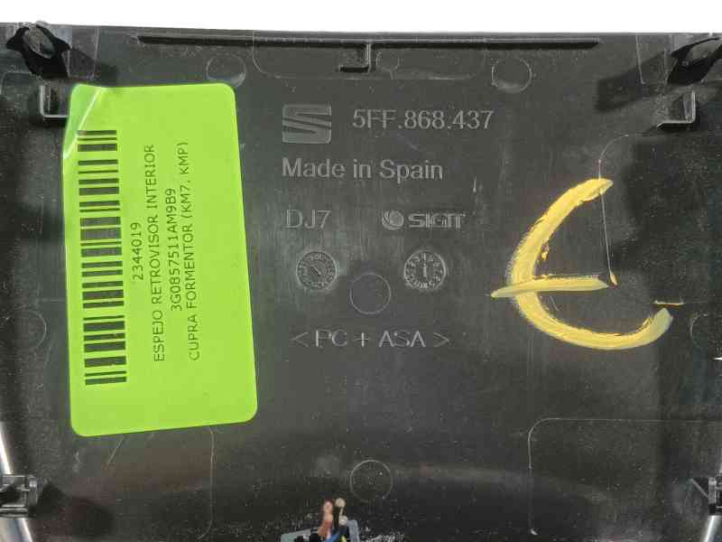 Recambio de espejo retrovisor interior para cupra formentor (km7, kmp) 1.4 e-hybrid referencia OEM IAM 3G0857511AM9B9  