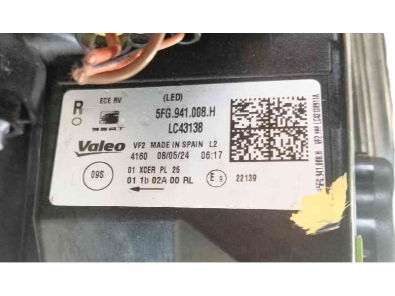 Recambio de faro derecho para cupra formentor (km7, kmp) 1.4 e-hybrid referencia OEM IAM 5FG941774  