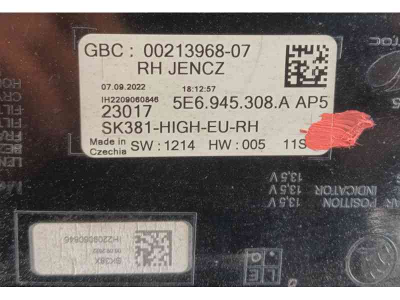 Recambio de piloto trasero derecho interior para skoda octavia iv (nx3, nn3, pv3) 1.5 tsi referencia OEM IAM   