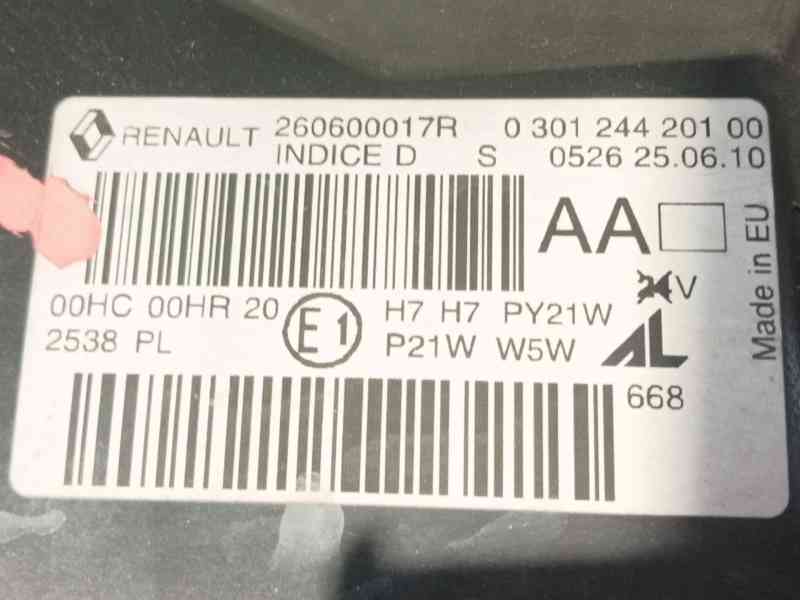 Recambio de faro izquierdo para renault megane iii hatchback (bz0/1_, b3_) 1.5 dci referencia OEM IAM 260601141R / 260607449R 26