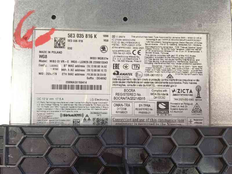 Recambio de sistema audio / radio cd para skoda fabia iv (pj3) 1.5 tsi referencia OEM IAM   