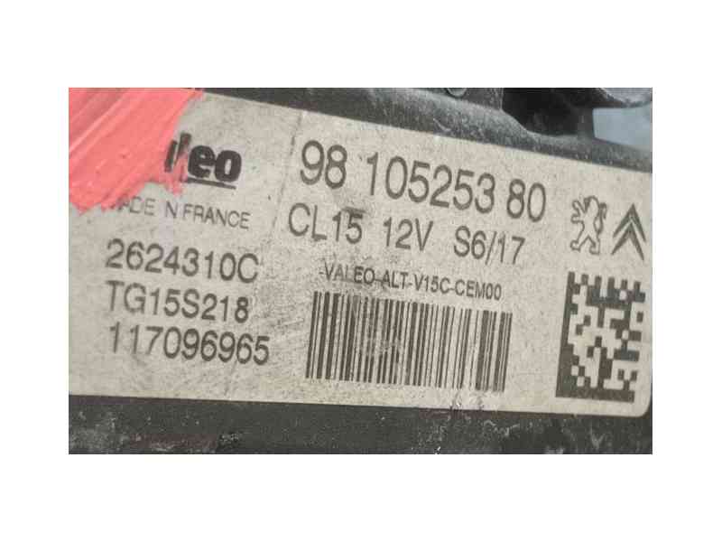 Recambio de alternador para peugeot partner tepee 1.6 bluehdi 100 referencia OEM IAM 9810525380  