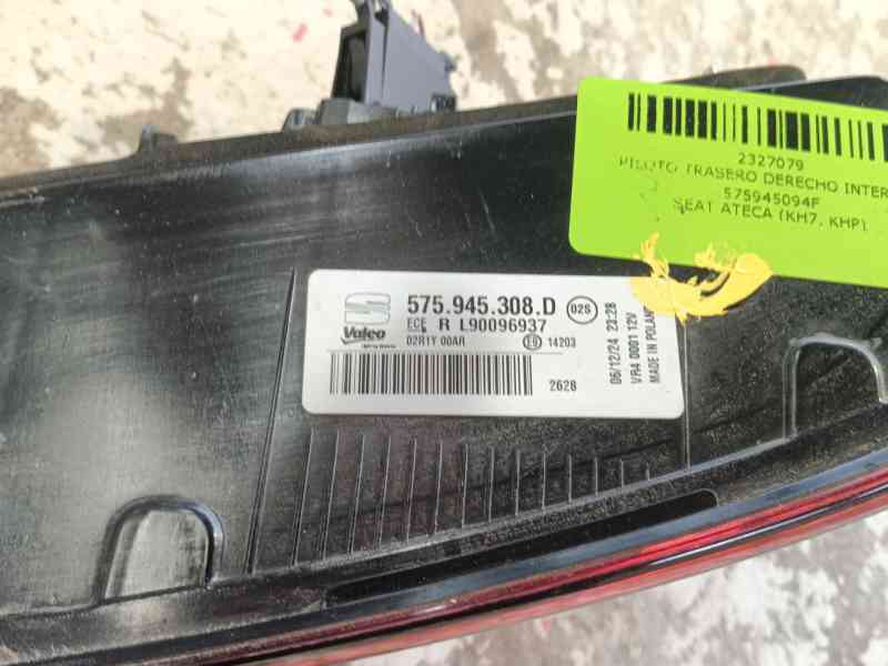 Recambio de piloto trasero derecho interior para seat ateca (kh7, khp) 1.0 tsi referencia OEM IAM 575945094F  