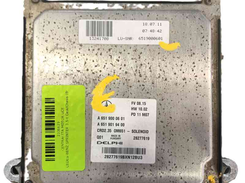 Recambio de centralita motor uce para mercedes-benz sprinter 3,5-t caja/chasis (b906) 310 cdi (906.131, 906.133, 906.135, 906.23