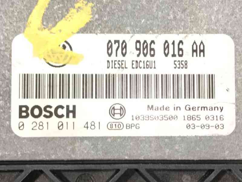 Recambio de centralita motor uce para volkswagen touareg (7la, 7l6, 7l7) 5.0 v10 tdi referencia OEM IAM 070906016AA  