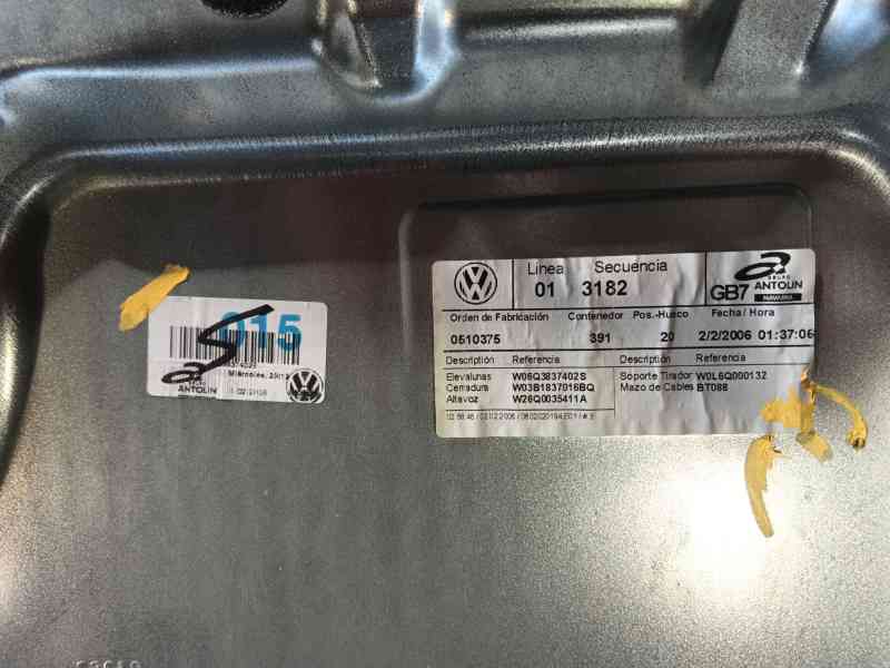 Recambio de elevalunas delantero derecho para volkswagen polo iv (9n_, 9a_) 1.4 16v referencia OEM IAM 6Q3837462F  