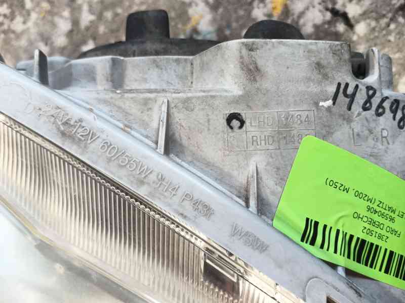 Recambio de faro derecho para chevrolet matiz (m200, m250) 0.8 referencia OEM IAM 96590406  