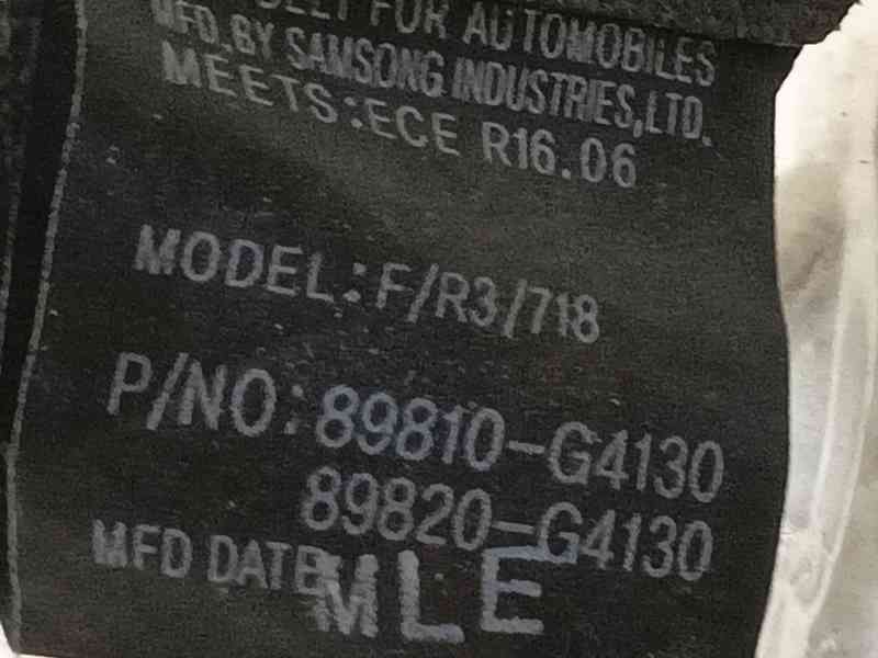 Recambio de cinturon seguridad trasero derecho para hyundai i30 (pde, pd, pden) 1.0 t-gdi referencia OEM IAM 89820G4130TRY 89820