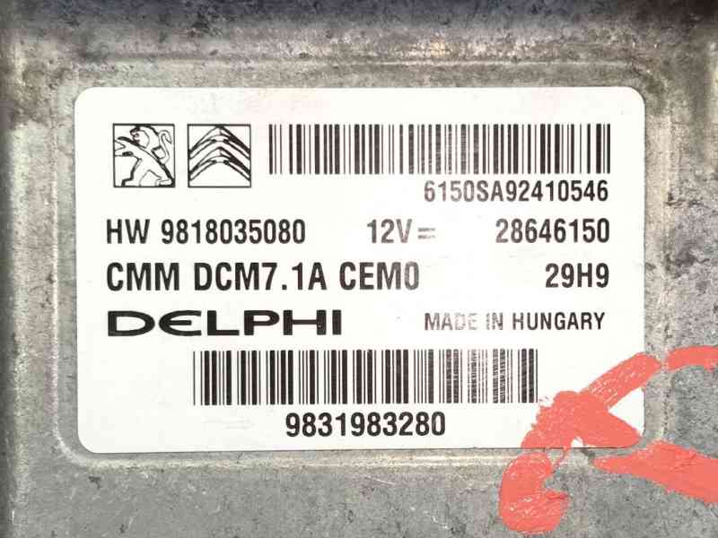 Recambio de centralita motor uce para peugeot expert furgoneta (v_) 2.0 bluehdi 120 referencia OEM IAM   