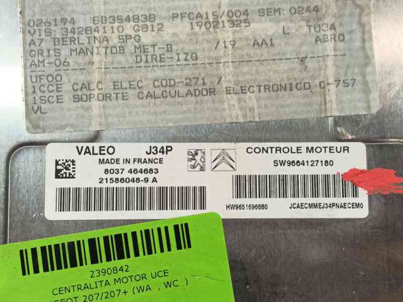 Recambio de centralita motor uce para peugeot 207/207+ (wa_, wc_) 1.4 referencia OEM IAM   