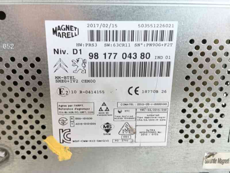 Recambio de sistema audio / radio cd para peugeot partner tepee 1.6 bluehdi 100 referencia OEM IAM   