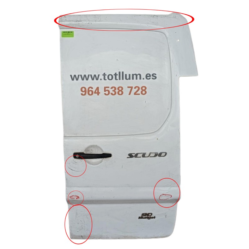 Recambio de puerta trasera derecha para fiat scudo furgoneta (270_, 272_) 1.6 d multijet referencia OEM IAM 1400428188  