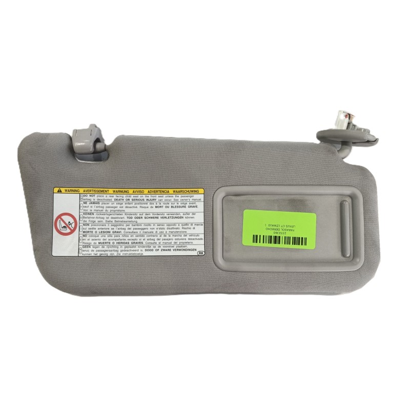 Recambio de parasol derecho para lexus ct (zwa10_) 200h (zwa10_) referencia OEM IAM 7431076050B0  