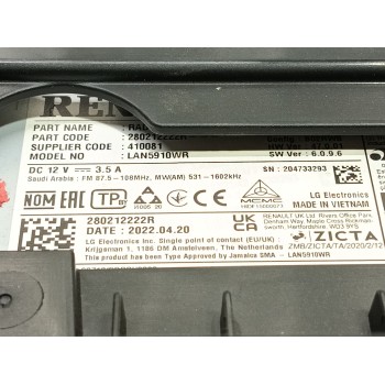 SISTEMA AUDIO / RADIO CD 280212222R LAN5910WR 
