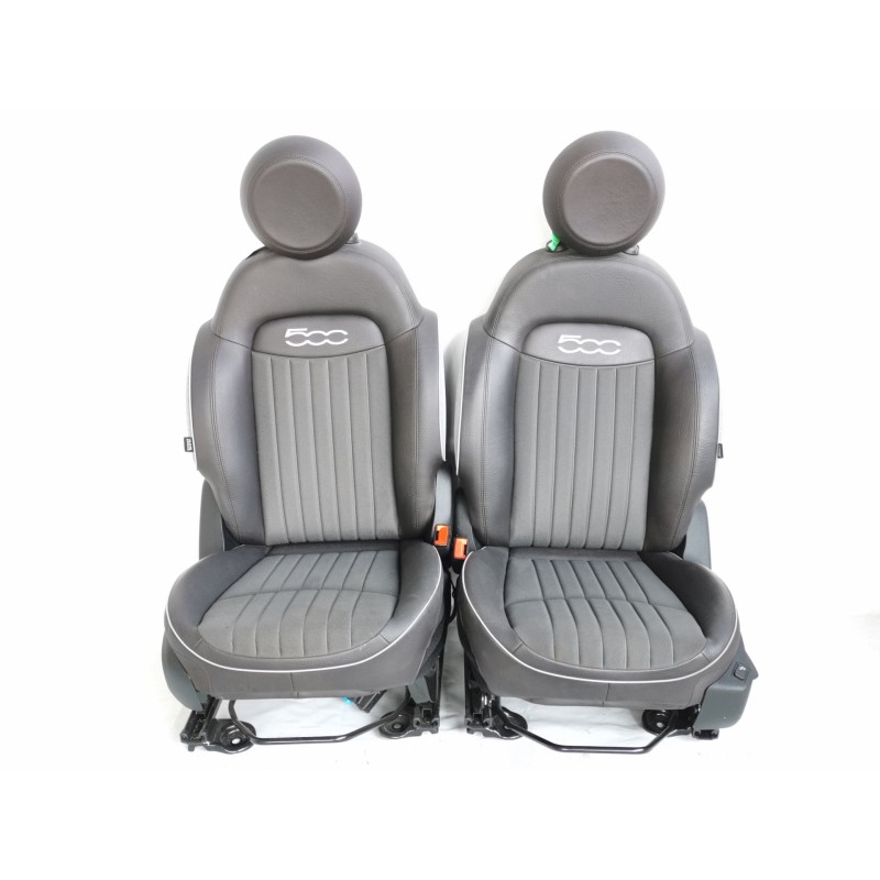 Recambio de juego asientos completo para fiat 500 x (334) urban referencia OEM IAM PIEL / CUERO NEGRO  
