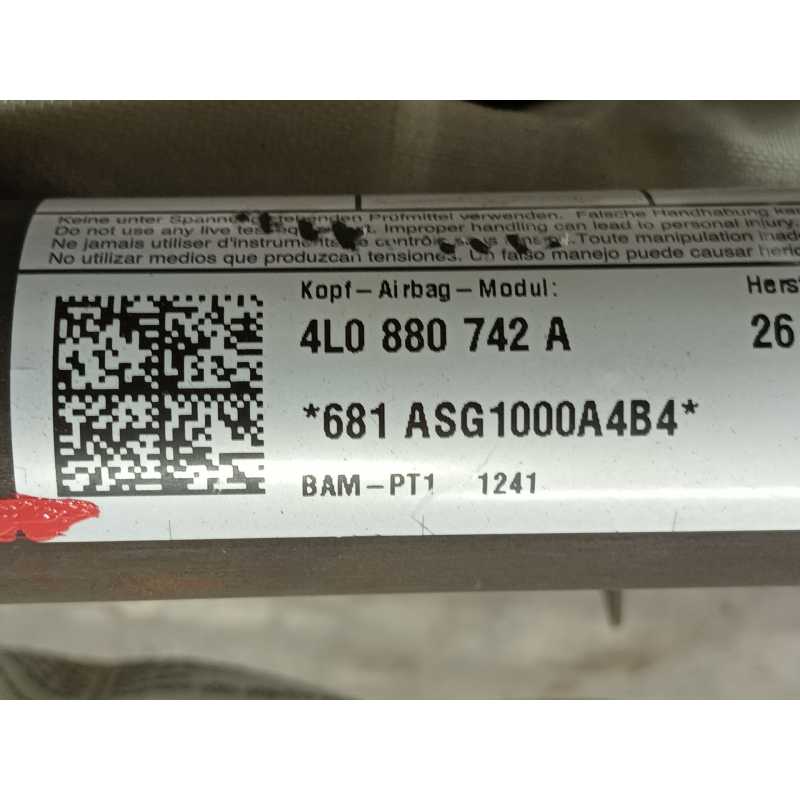 Recambio de airbag cortina delantero derecho para audi q7 (4lb) 3.0 tdi quattro referencia OEM IAM 4L0880742A 681ASG1000A4B4 