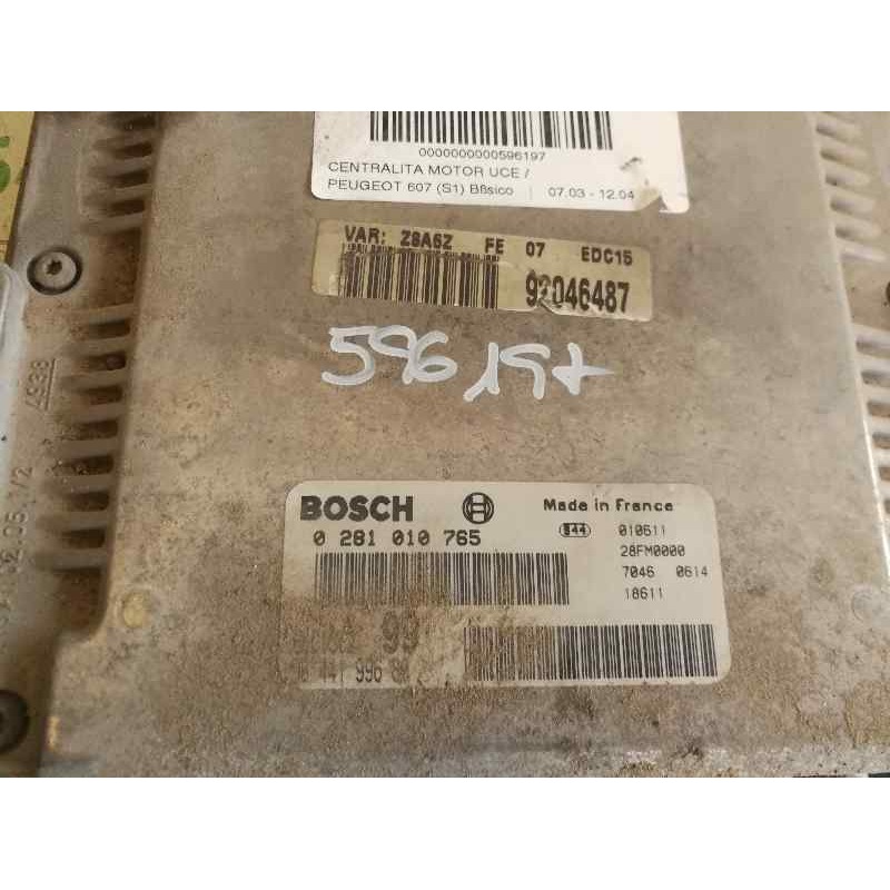 Recambio de centralita motor uce para peugeot 607 (s1) básico referencia OEM IAM 0281010765  