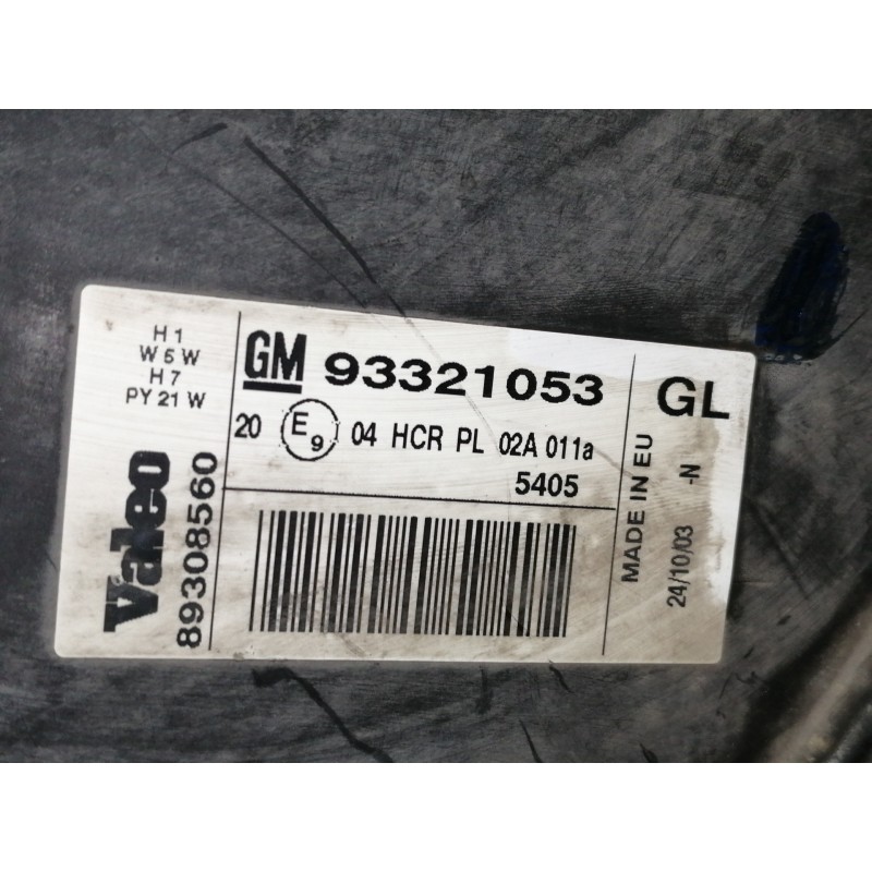 Recambio de faro derecho para opel meriva cosmo referencia OEM IAM 93321053  