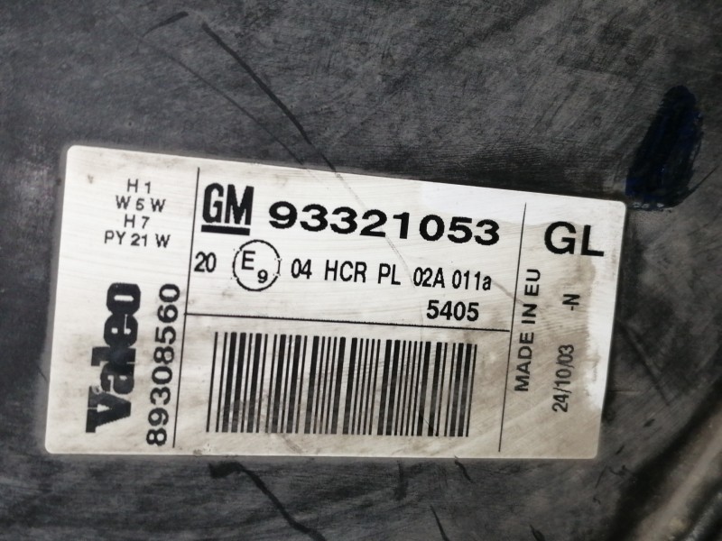 Recambio de faro derecho para opel meriva cosmo referencia OEM IAM 93321053  