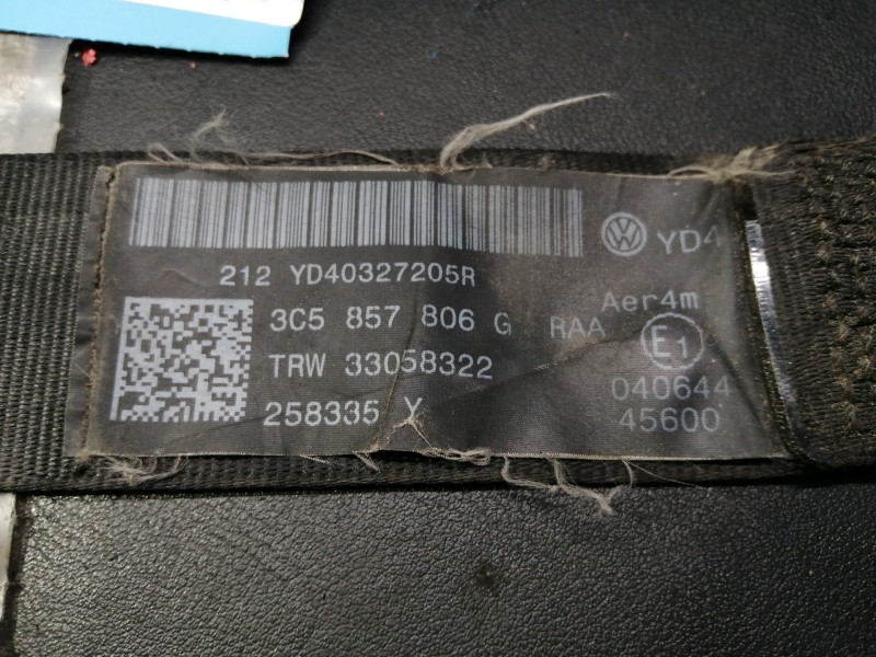 Recambio de cinturon seguridad trasero derecho para volkswagen passat berlina (3c2) highline referencia OEM IAM 33058994B 3C5857