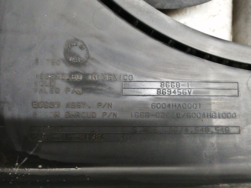 Recambio de electroventilador para chrysler pt cruiser (pt) 1.6 classic referencia OEM IAM 6004HA0001 6004HG1000 869456V