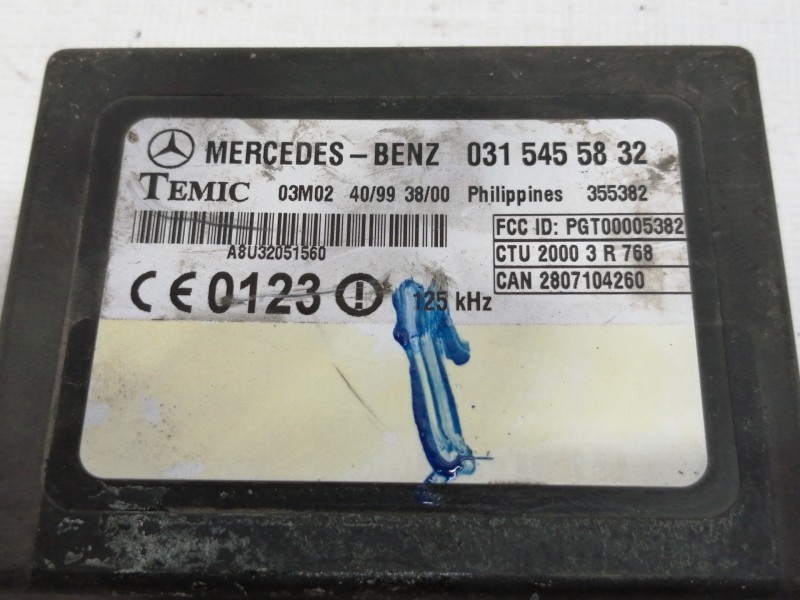 Recambio de centralita inmovilizador para mercedes-benz vito (w638) caja cerrada 112 cdi  (638.094) referencia OEM IAM 031545583