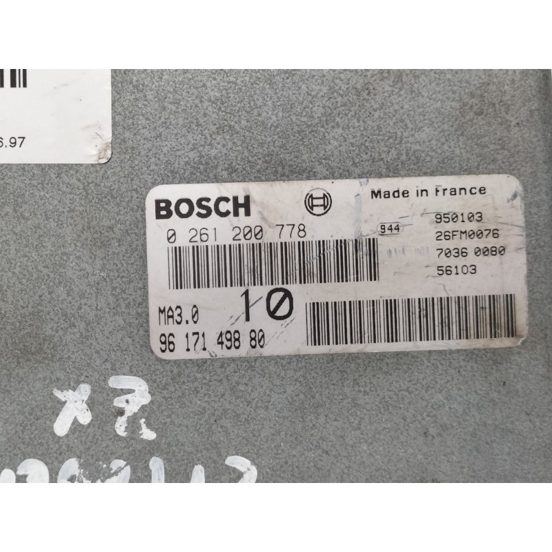 Recambio de centralita motor uce para citroën zx 1.4 referencia OEM IAM 0261200778 0261200778 