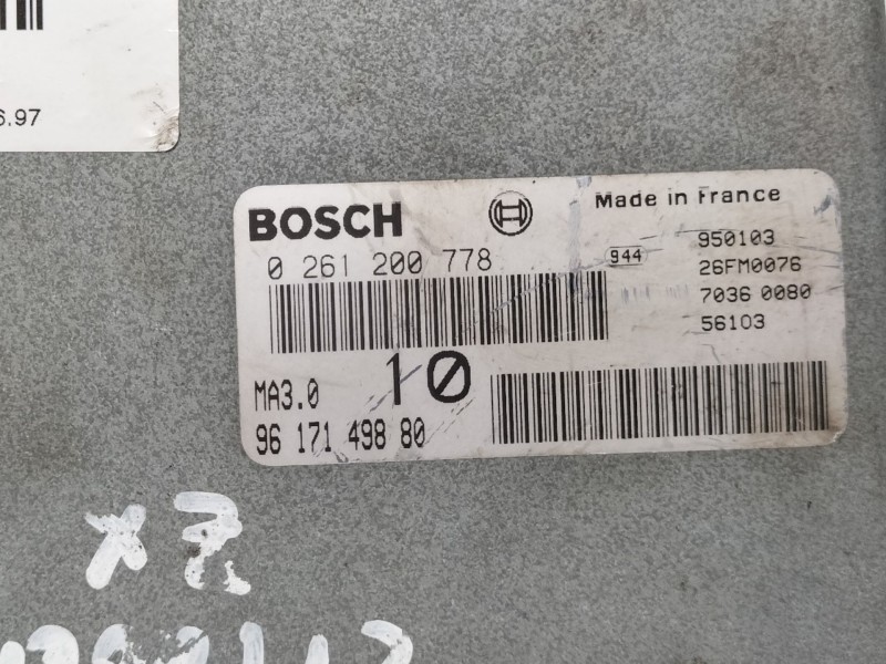 Recambio de centralita motor uce para citroën zx 1.4 referencia OEM IAM 0261200778 0261200778 