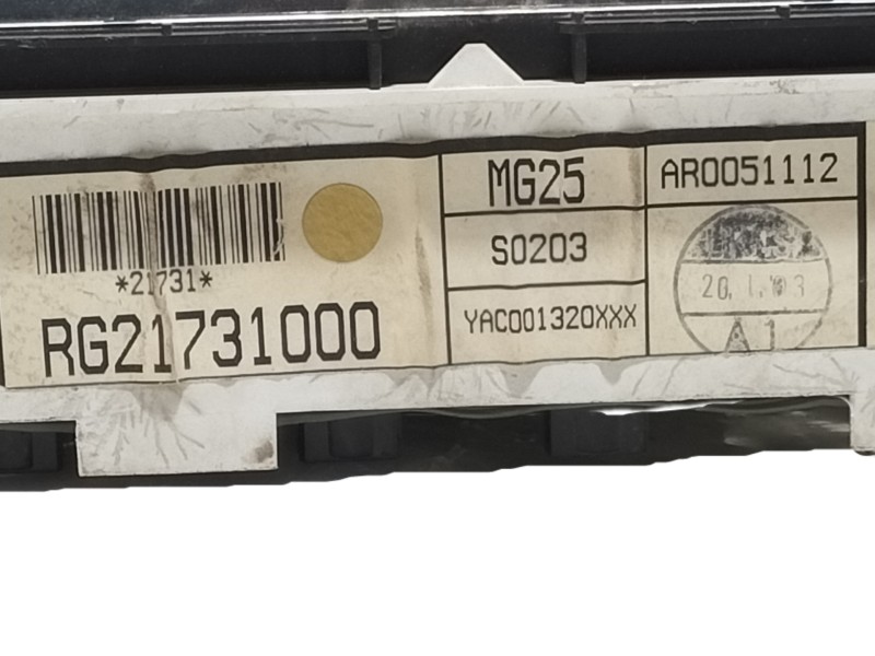Recambio de cuadro instrumentos para mg mg zr 100 d referencia OEM IAM RG21731000  