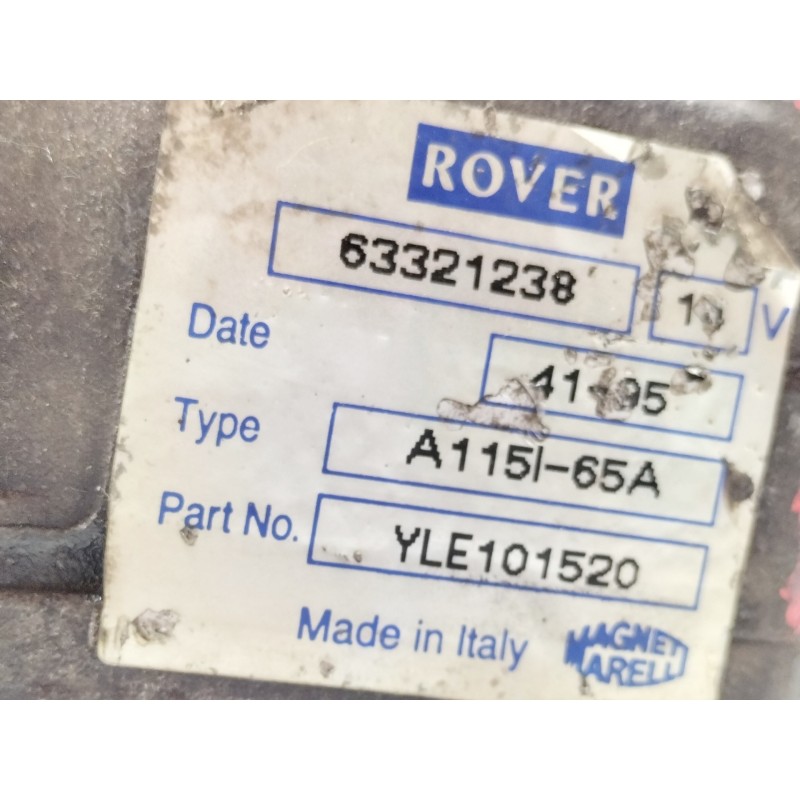 Recambio de alternador para mg serie 400 (rt) 416 si (4-ptas.) referencia OEM IAM 63321238  