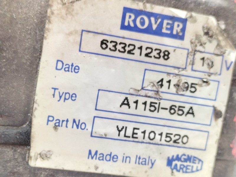 Recambio de alternador para mg serie 400 (rt) 416 si (4-ptas.) referencia OEM IAM 63321238  