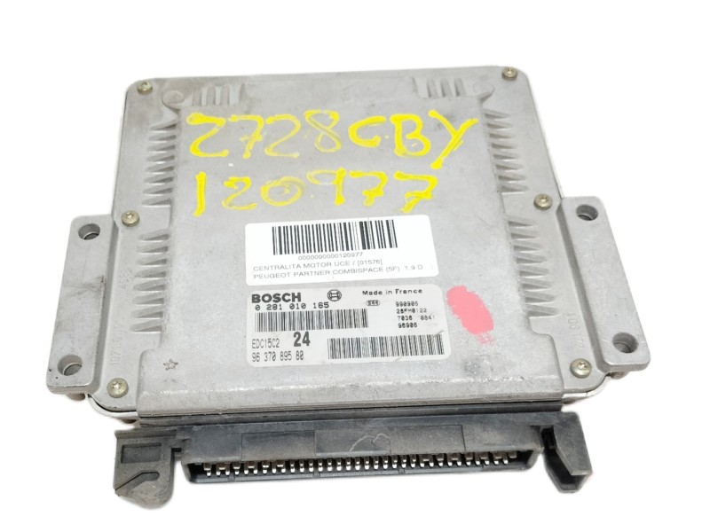 Recambio de centralita motor uce para peugeot partner (s1) referencia OEM IAM 0281010165 9637089580 EDC15C2 / 28FM0122