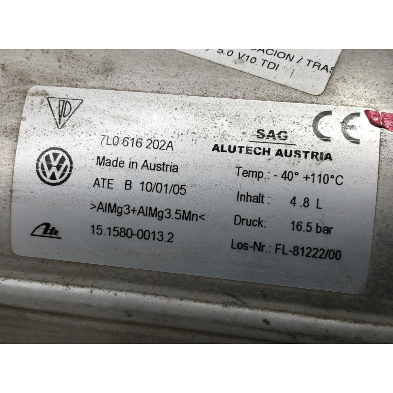 Recambio de acumulador central amortiguacion para volkswagen touareg (7l6) 5.0 v10 tdi dpf referencia OEM IAM 7L0616202A  