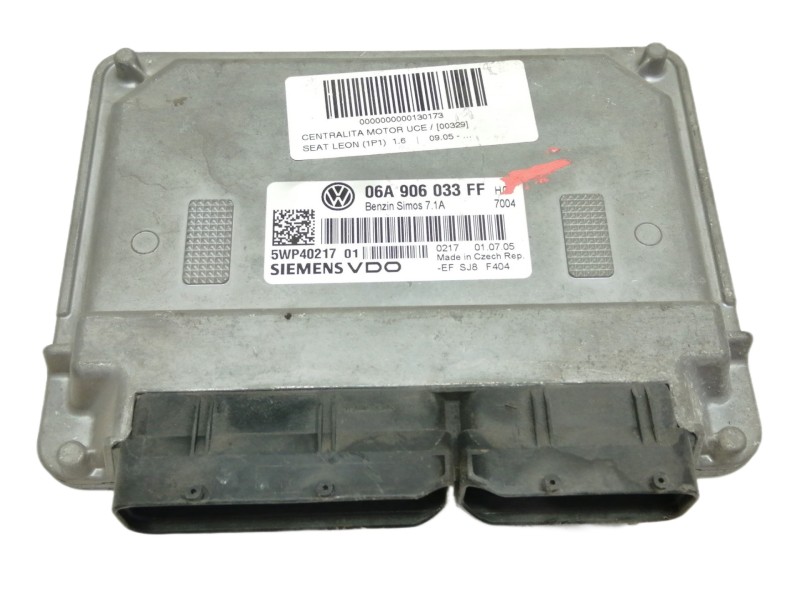 Recambio de centralita motor uce para seat leon (1p1) 1.6 referencia OEM IAM 06A906033FF 06A906033 5WP40217