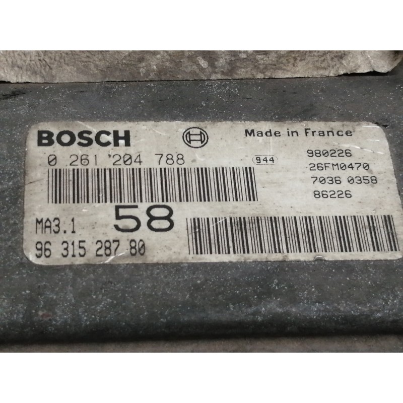 Recambio de centralita motor uce para peugeot 106 (s2) 1.1 referencia OEM IAM 9631528780  9631528780