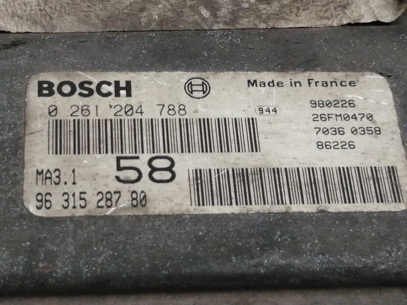 Recambio de centralita motor uce para peugeot 106 (s2) 1.1 referencia OEM IAM 9631528780  9631528780