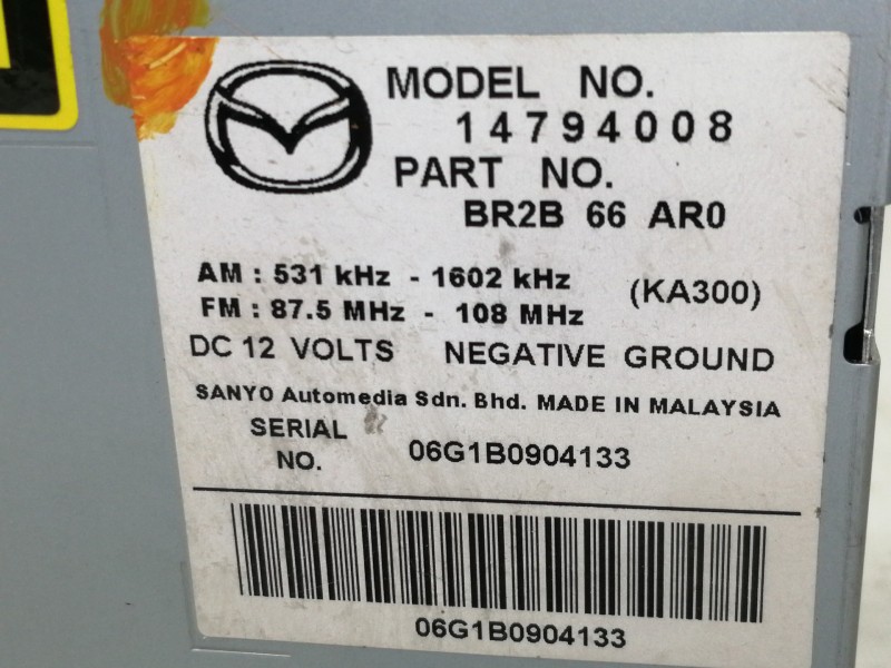 Recambio de sistema audio / radio cd para mazda 3 berlina (bk) 1.6 crdt active referencia OEM IAM 14794008 BP4S79EGX 