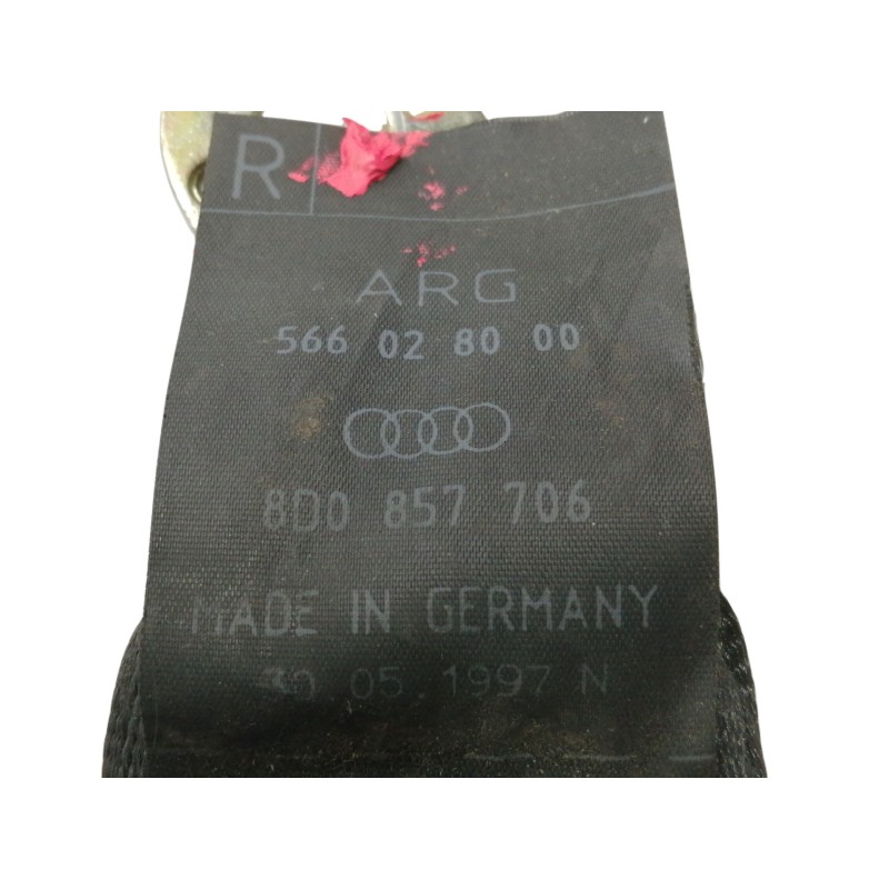 Recambio de cinturon seguridad delantero derecho para audi a4 avant (b5) 1.9 tdi referencia OEM IAM 8D0857706  