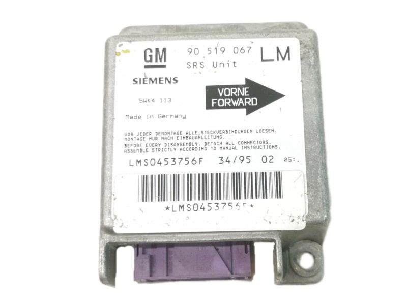 Recambio de centralita airbag para opel astra f berlina 1.6 16v referencia OEM IAM 90519067LM  